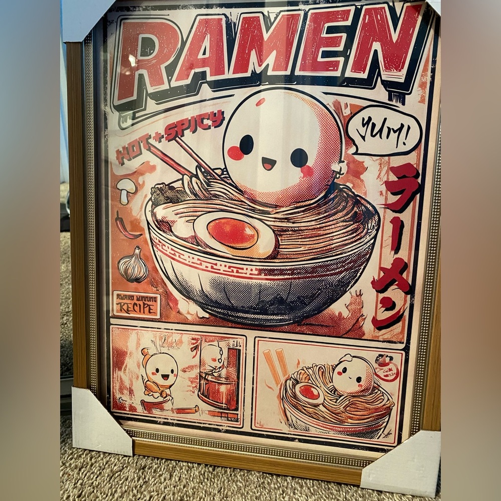 RAMEN Art Framed Art Print - RARE/HARD TO FIND